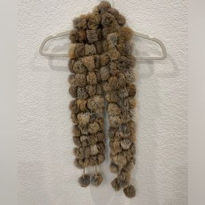 Fur Pom Pom Muffler Scarf